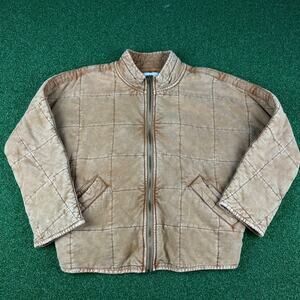 Vintage Chelsea & Violet Girls Brown Full Zip Winter Quilted Jacket Sz L